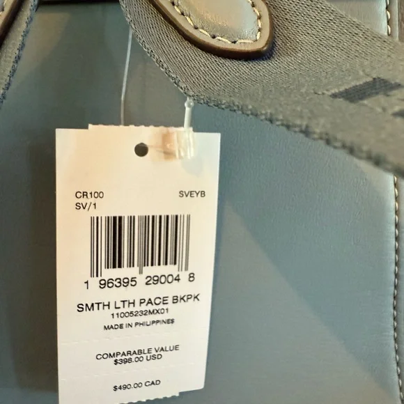 Coach Blue Leather Backpack with Drawstring Closure - Picture 4 of 12